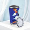 Car Tumbler 591ml Ghost Black Cat Element Straw Cup Insulated Travel Cup Metal Drink Mug Leakproof Tumbler Portable Tumbler