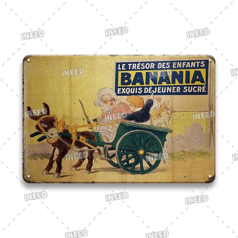 France BANANIA Metal Sign Wall Poser Funny Tin Painting Plaque Retro Vintage Decorative Iron Painting PUB Room Hotel Decor