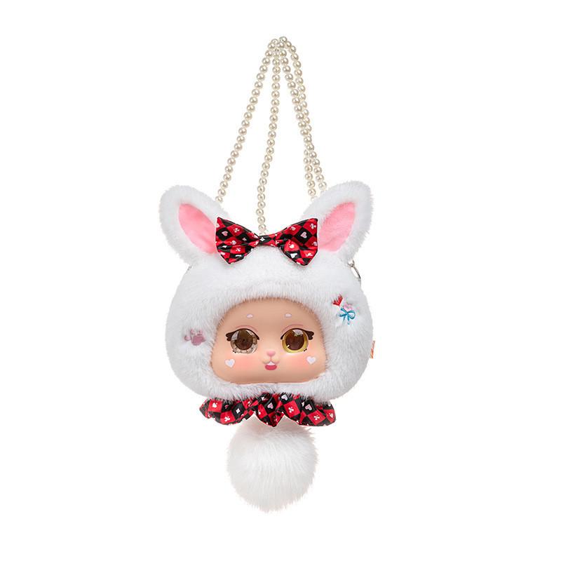 Cute Alice Theme Cat Rabbit Bear Plush Round Bag Kid Toy Decoration Pendant