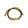 Dragon Knot Gold-Plated Silver Pixiu Bracelet - Handmade Woven Copper, Couple Style, Thai Sand Gold Design for Luck and Fortune.