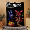 Custom Name Personalized Five Nights at Freddy's Print Blanket, Home Decor, Bedroom, Sofa, Camping, Couch, Gifts for Birthday ChristmasEnthusiasts
