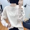 Sweatshirt for Women Autumn Winter Warm Solid Color Casual Base Layer Stretchy Long Sleeve Oversize Tops