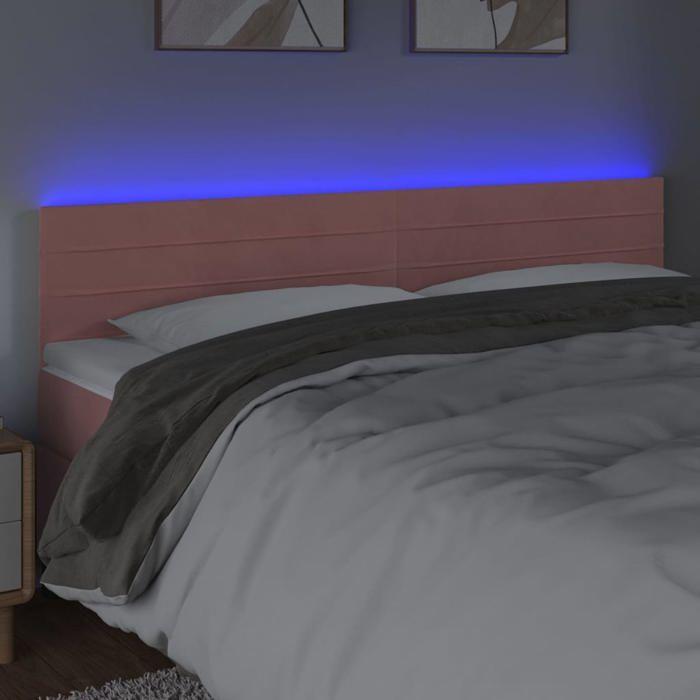 VidaXL LED Headboard Bedroom Furniture Double Bed Accessory Head of Bed Frame Interior Pink 3121817
