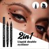 2 Head Double-Headed Black Liquid Eyeliner Pencil Triangle Seal Eyeliner 2 In 1 Waterproof Stamp Eye Liner 5 Types Pen Eye,student-friendly