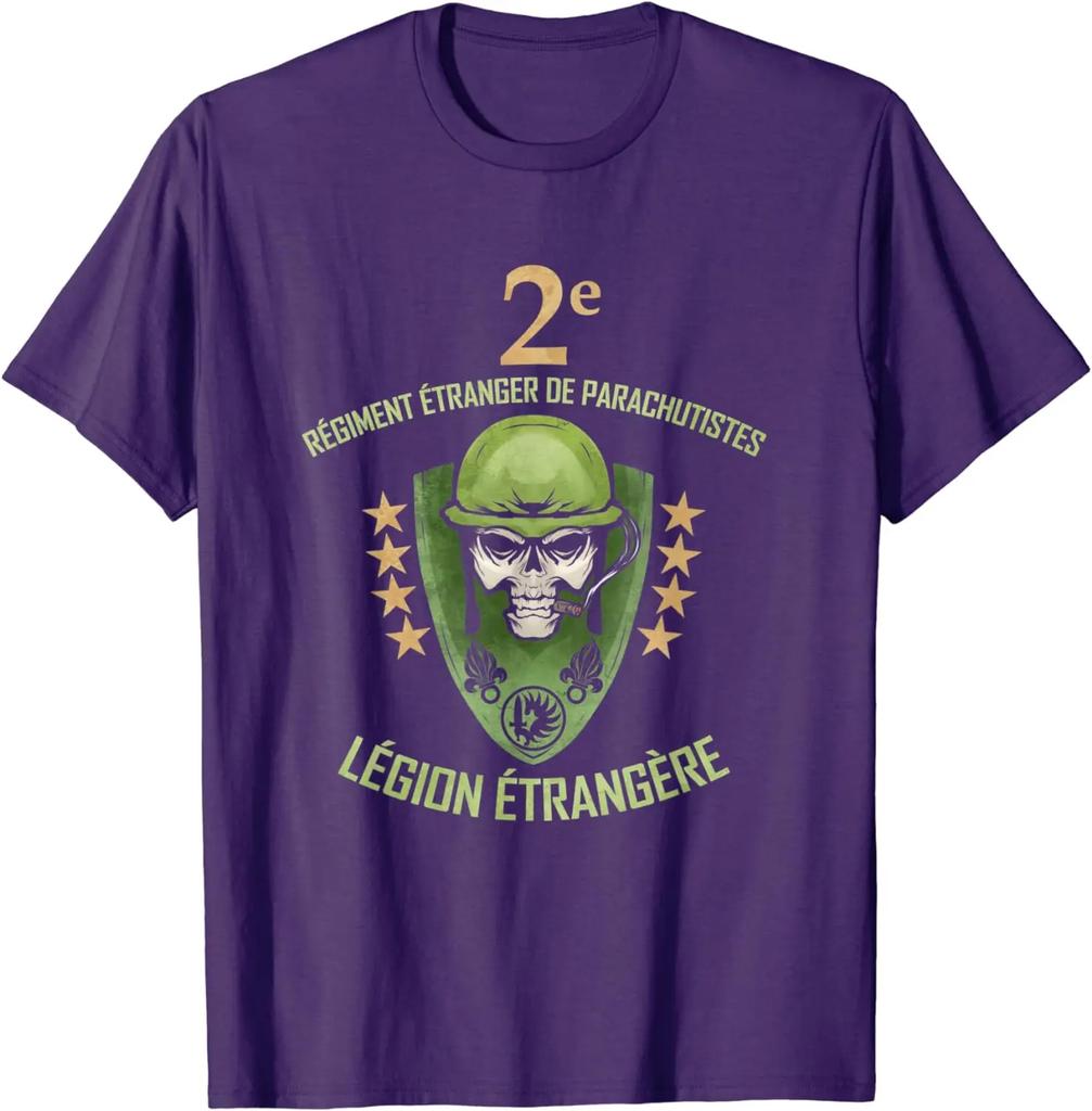 Légion Etrangere 2e Régiment Etranger De Parachutistes T-Shirt Short Sleeve Casual 100% Cotton T Shirts