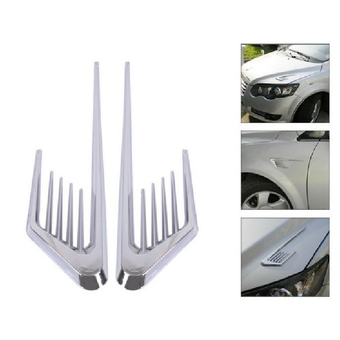 Chrome Euro Style Car Fender Side Vent Hood Air Flow Grille Decorative Sticker