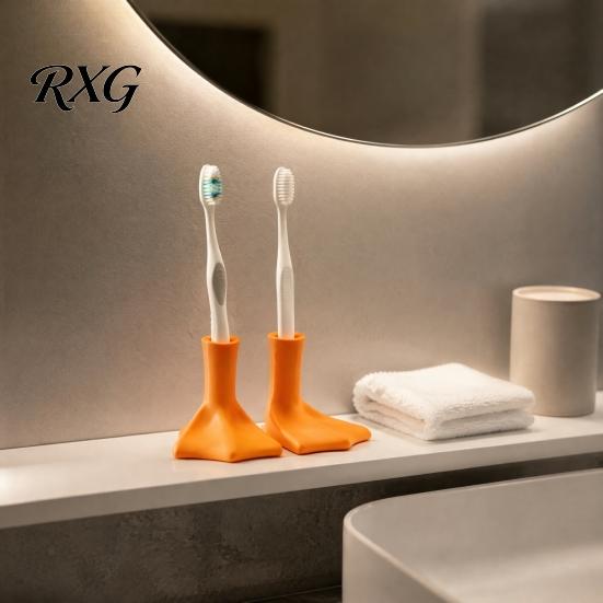 Bathroom Counter Organizer Duck Foot Toothbrush Holder, 3D Printed Stand, Storage for Countertop Decoration Minimalist Holder