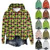 Women's Hooded Long Sleeve Christmas Printed Flannel Top Hooded Sweatshirt