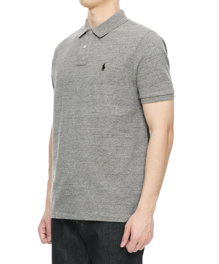 POLO RALPH LAUREN Хлопковая сетчатая рубашка-поло Custom Slim Fit - Серая