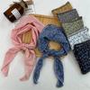 Lightweight Cotton Linen Scarf Korean Style Vintage Neck Scarf Floral Triangle Scarf  for Women