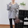 Autumn New Thickened Sequins Heavy Industry Three-dimensional Flower Knitted Sweater Top Loose High-end Sweater Pullover Woman