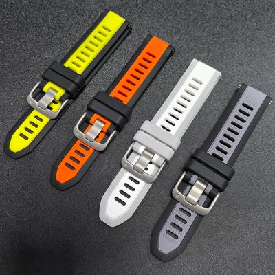 20 мм Быстросъемный двухцветный силиконовый ремешок для часов Garmin, спортивный ремешок-браслет