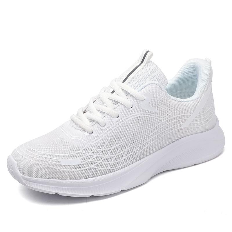 Женская повседневная обувь, модные дышащие прогулочные туфли на плоской подошве с сеткой, женские кроссовки 2024, спортивная вулканизированная обувь, белая женская обувь