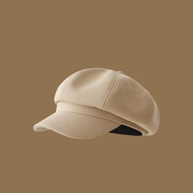 Женский винтажный однотонный берет, осенне-зимняя восьмиугольная кепка газетчика, кепка художника, женская, для девочки, ветрозащитная, кепка художника, с козырьком