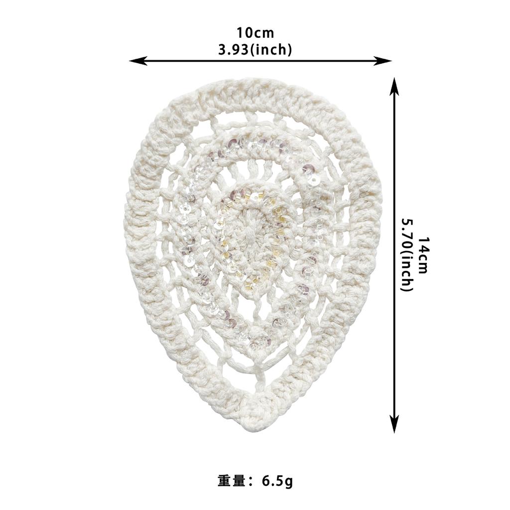 Apricot Sequins Decorative Heart-Shaped Water Drop-Shaped Cloth Patch Clothing Dress Shirt Top Accessories Cloth Patch Accessories