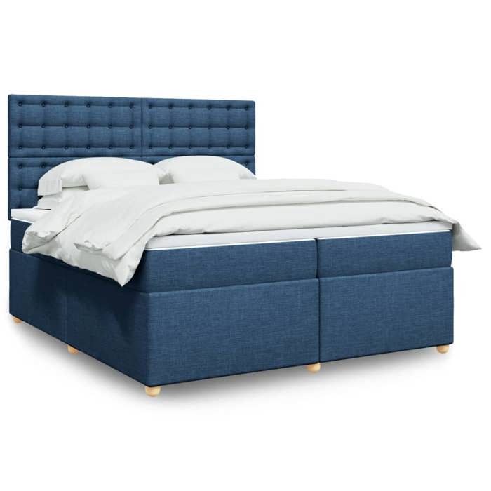 Maison Exclusive - Sommier à lattes de lit avec matelas Bleu 200x200 cm Tissu