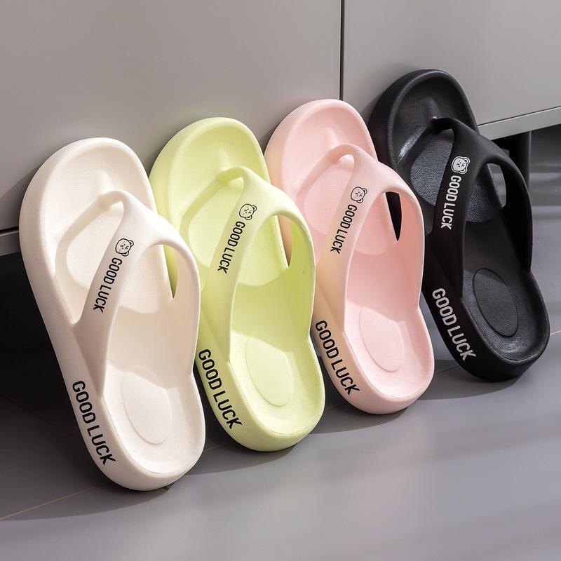 Женские тапочки, летние шлепанцы на платформе для пар, нескользящие, с мягкой подошвой, удобные, с открытым носком, модные, с жемчугом, дизайнерские, для отдыха на пляже