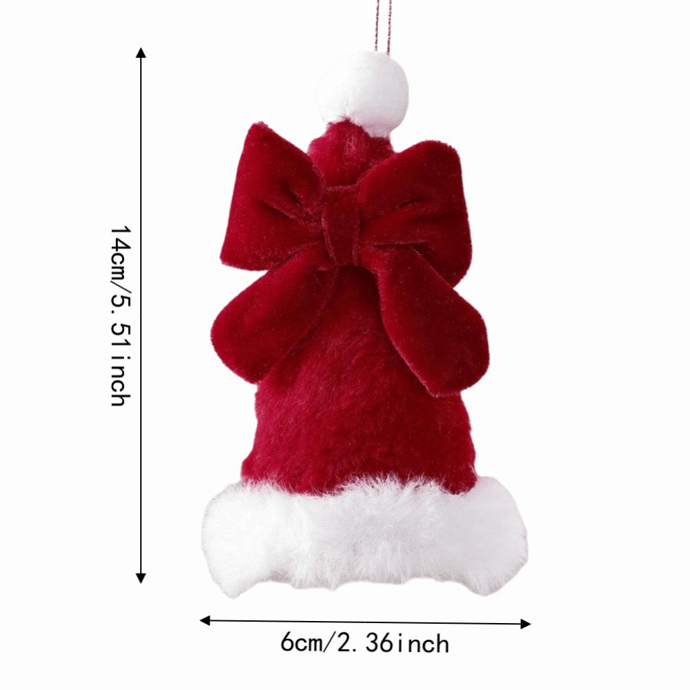 Handmade Mini Velvet Tree Tower Pendant Creative Christmas Bows Hanging Ornament Party Supplies