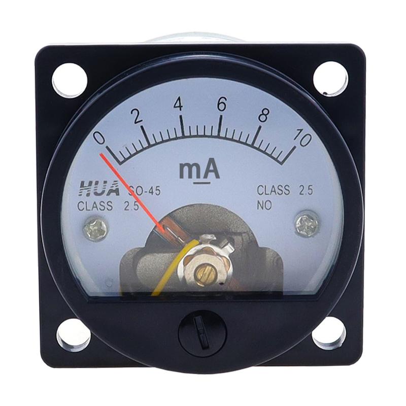1 Piece 2.5 Accuracy DC 0-100mA Ammeter SO-45 Class Round Analog Panel Meter Black tester amperometro 20ma  analog ampermeter