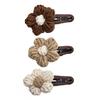 Yousheng Women Hair Clip Hand-Woven Knitting Flower Decor Hair Pin with Soft Yarn Multi-Purpose Hairpin Hair Accessories