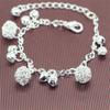 New Silver Plated Bracelet Fashion Bell Charms Beads Pendant Chain Bracelet For Women Girls Jewelry Gift