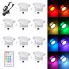 10 Packs RGB LED Deck Light Dimmable Color Changing Buried Light IP67 Waterproof Outdoor Landscape