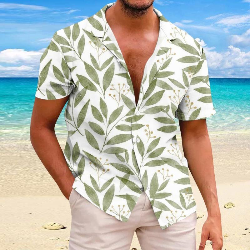Beach Flower Men's Shirt 3d Print Hawaiian Short Sleeve Shirts For Men Summer Casual Shirt Loose Oversized Short Sleeve Tops