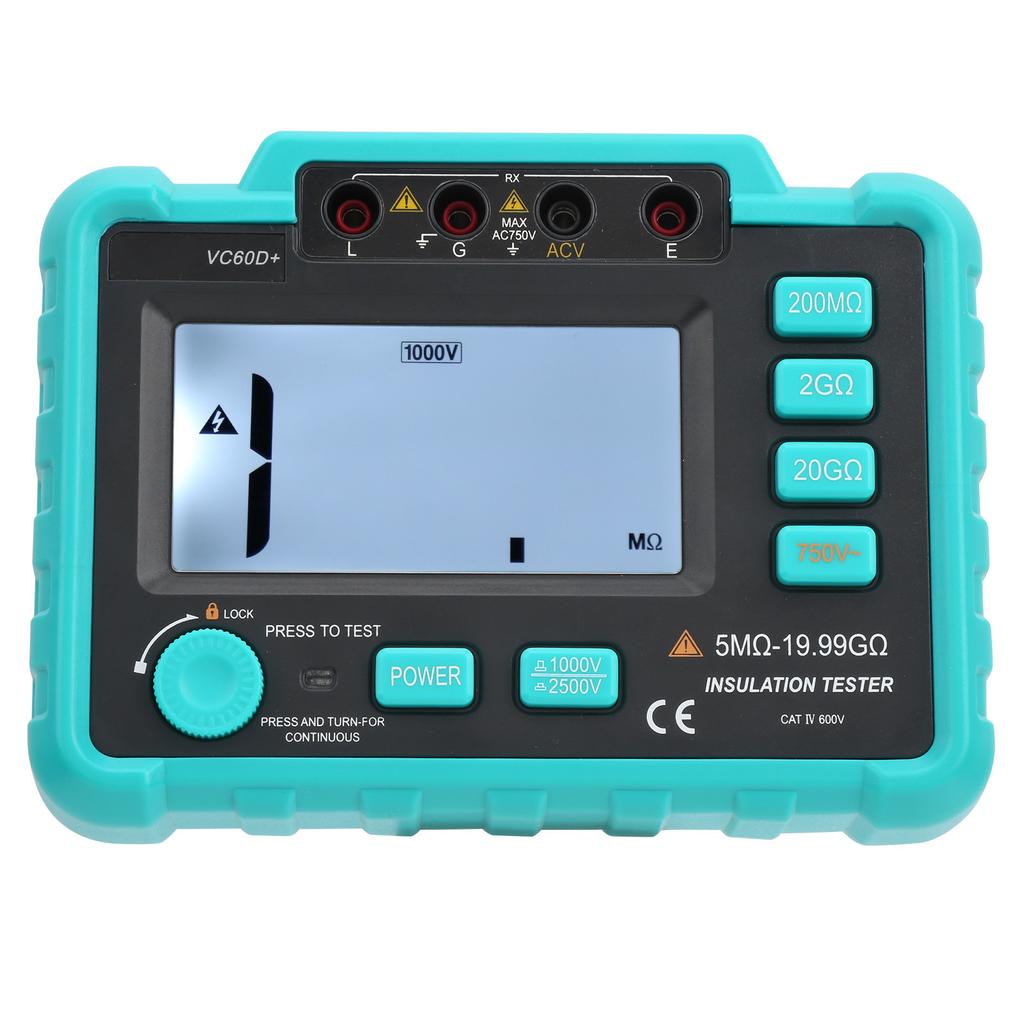 VC60D+ 0.519.99G Ohm  Digital Insulation Resistance Tester MegOhm Meter Electrician Tools