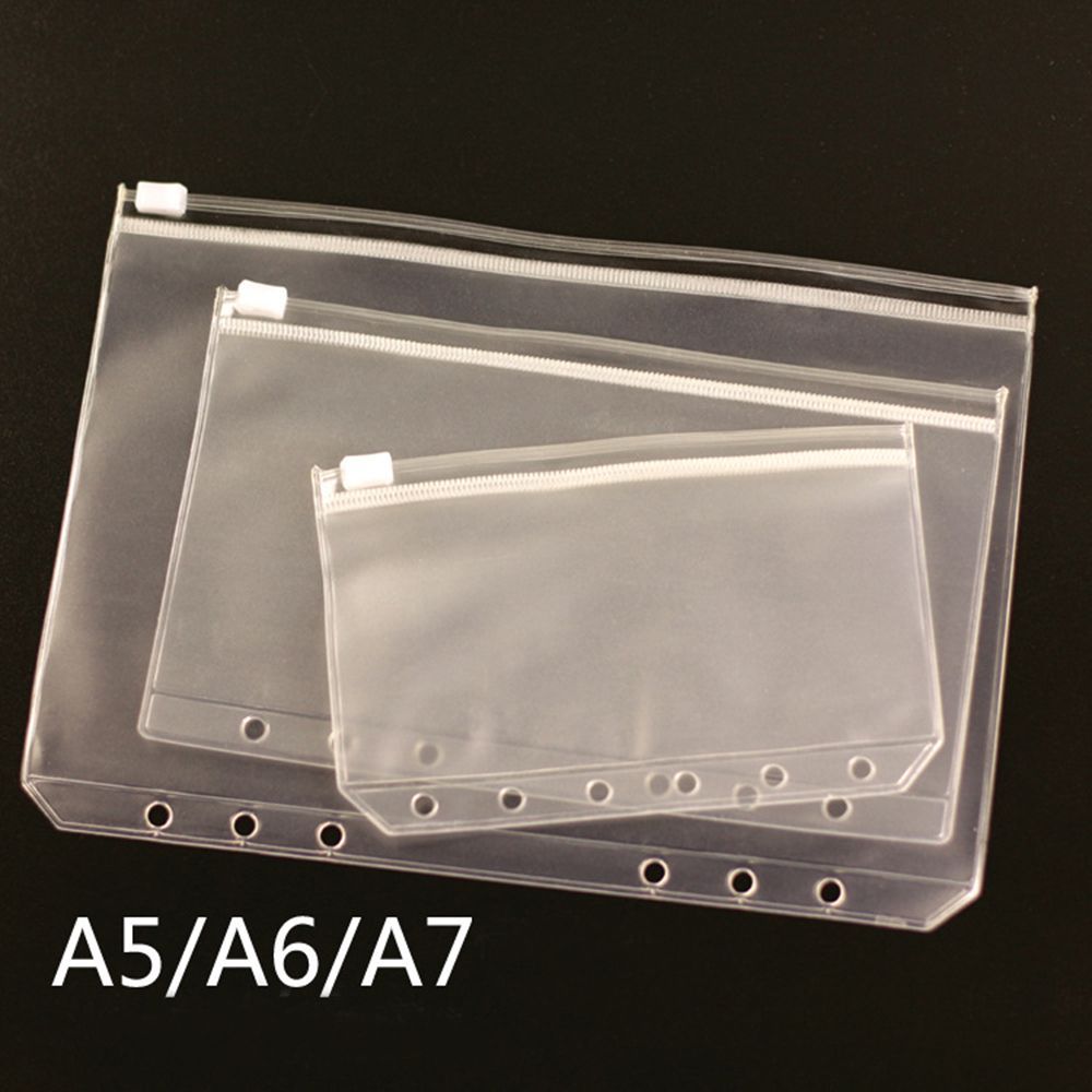 1/5PCS New Plastic Loose-leaf PVC Storage Pouch Bag Matte Clear Zip Lock