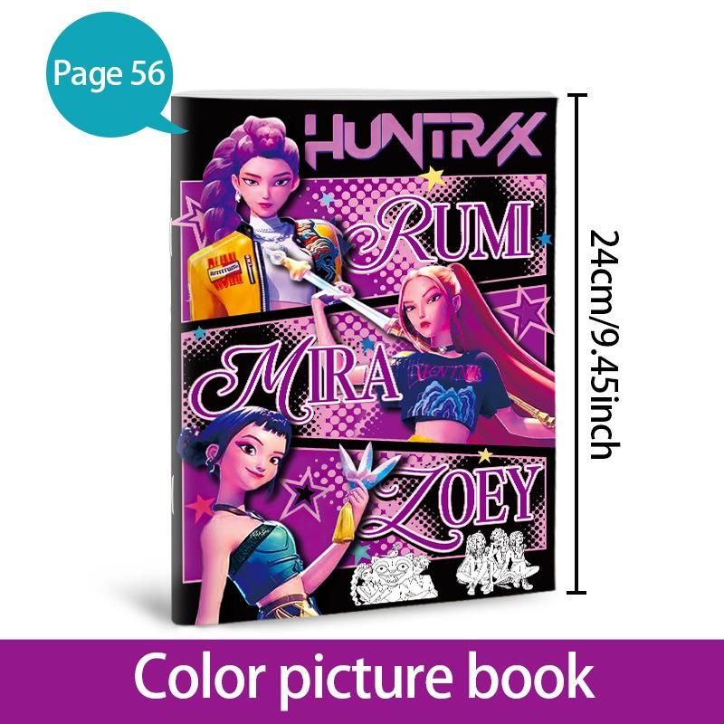 Kpop Demon Hunters Anime Coloring Book, Cute Line Art Drawing Book for Kids, Ideal Gift for Fans