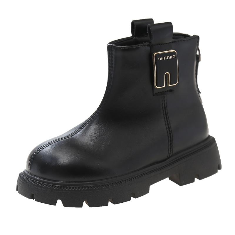 Детские ботинки Martin, новая коллекция осень/зима, детские короткие ботинки, черные ботинки на мягкой подошве для девочек, ботинки для девочек в британском стиле