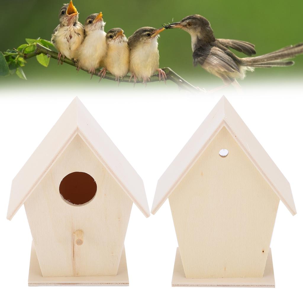 Hanging Bird House Wooden Bird Feeder Houses for Decorations Indoors Gardens