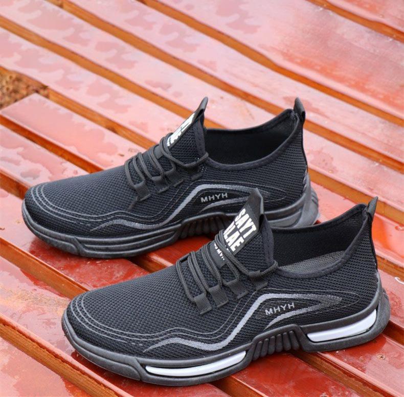 Men's Sports Single Shoes Casual Thick Soled Breathable Front Strap Round Toe Sneaker Shoes 39-44