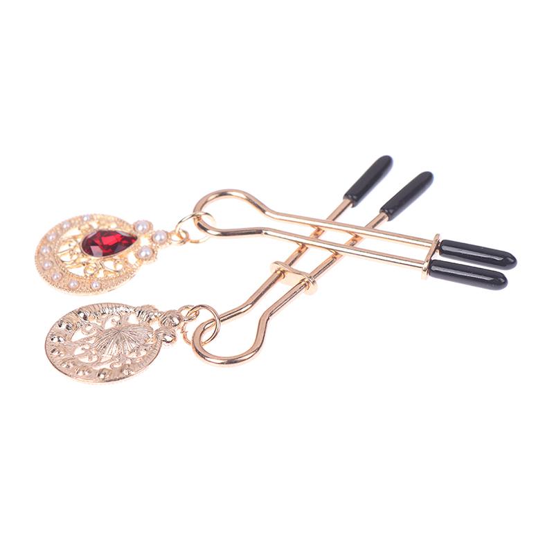 1 пара металлических зажимов для сосков на груди, зажим для женского клитора, ювелирные изделия для пирсинга, секса