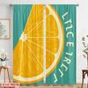 2pcs 2D Flat Printing Curtains La Dolce Vita Lemon Slice Fabric Without Electricity Seasonal Party & Holiday Decor Perfect for