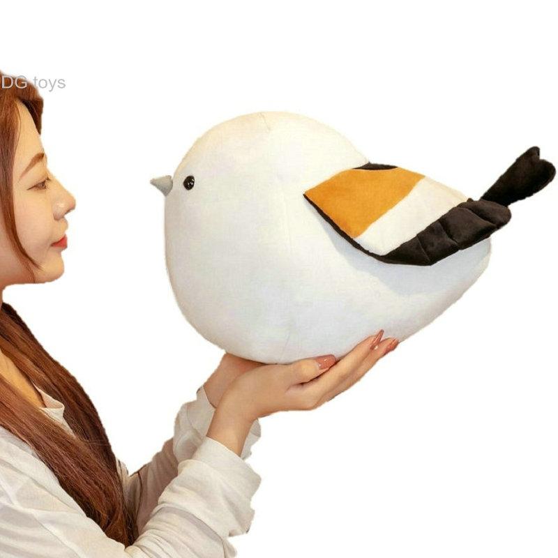 Super Soft Down Cotton Round Ball Shape Lifelike Fat Tits Bird Plush Toy Stuffed Plushie Parrot Cushion For Birthday Gift