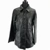 Genuine Lamb Leather Coat Single Button Inner Pocket Black Women's M(USED)