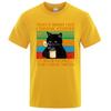 Coffee Black Cat Funny T Shirt Men Summer Cotton Short Sleeve Mens T-Shirt Tops Oversized Breathable Tee Shirt