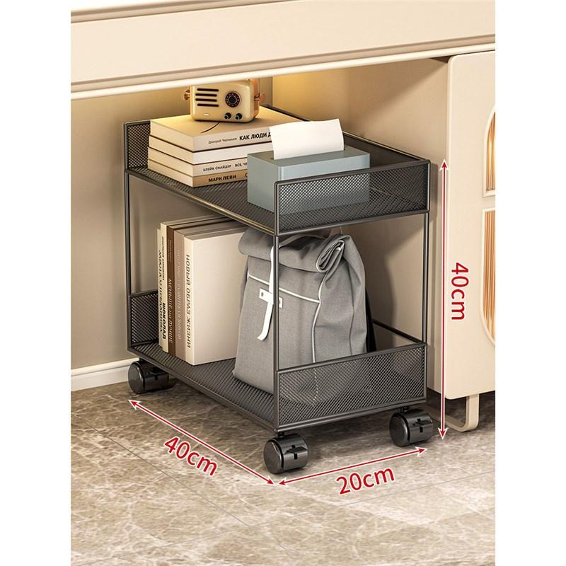 Office Desk Underneath Rolling File Folder Organization Tool Double Layer Cart Book Storage Cabinet Simple Bookshelf Rack