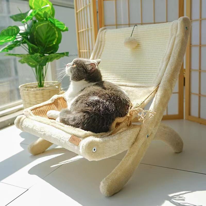 All-in-One Cat Bed: Climbing Frame, Nest, and Scratching Board Sofa - Sisal, No Dandruff, Summer-Ready