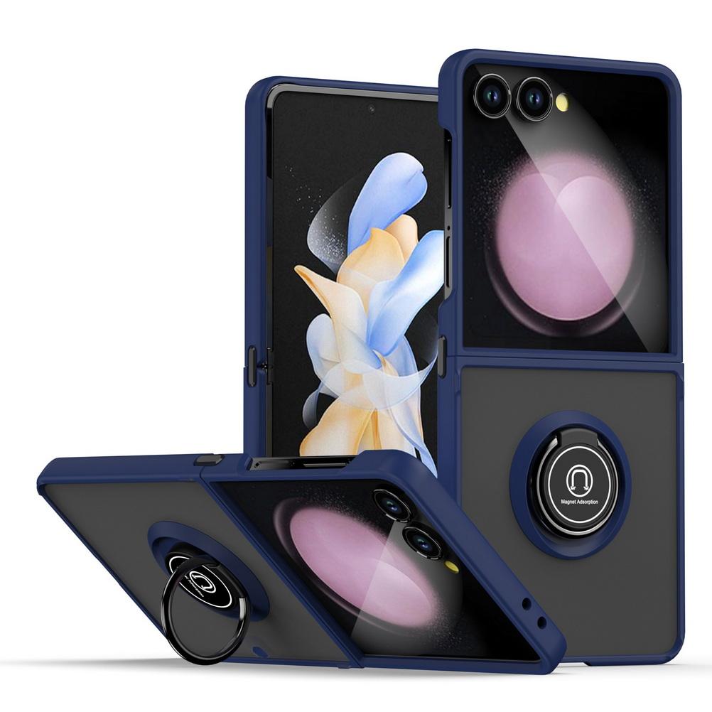 High-eng Rotatable Finger Ring Car Holder Phone Case for Samsung Galaxy Z Flip 7 6 5 4 Shockproof Protection Bracket Back Cover