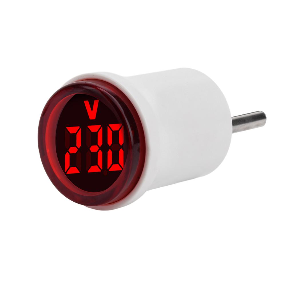 AC220V LED Digital Voltmeter 30mm Round Voltage Meter Indicator Light Volt Tester Test Gauge Amp Detector Electrician Tool