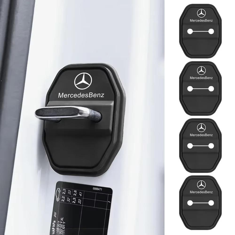 CRF1 Car Door Lock Protector Cover Stickers For Mercedes Benz AMG W126 W140 W190 W203 W204 W212 W222 Interior Mouldings GJM-SG-BENC