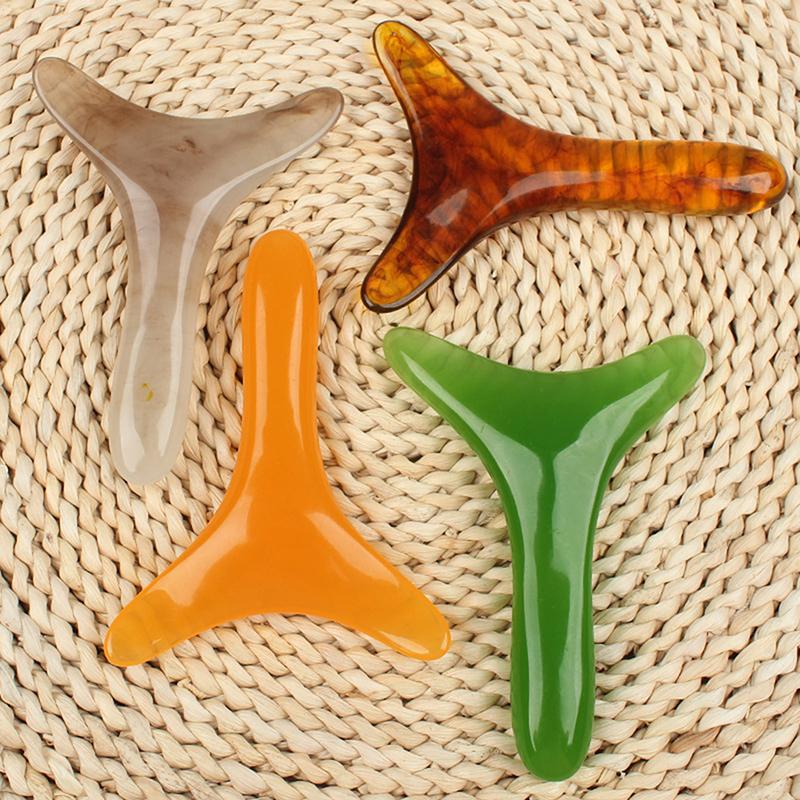 Треугольная массажная доска Гуаша для красоты, смоляной инструмент для акупунктуры и шиацу, для лица и всего тела, универсальный, усталый, расслабляющий