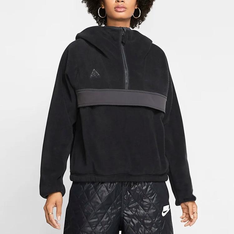 Nike Женский флисовый пуловер ACG с молнией до середины, черный/антрацит CU4115-010