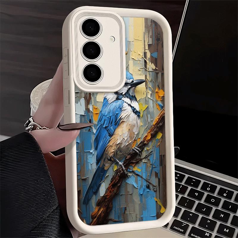 Чехол для телефона Samsung Galaxy S26 S25 Ultra S24 FE Стиль масляной живописи с птицами Оболочка S23 Plus S22 + S21 S20 5G Мягкий силикон Funda