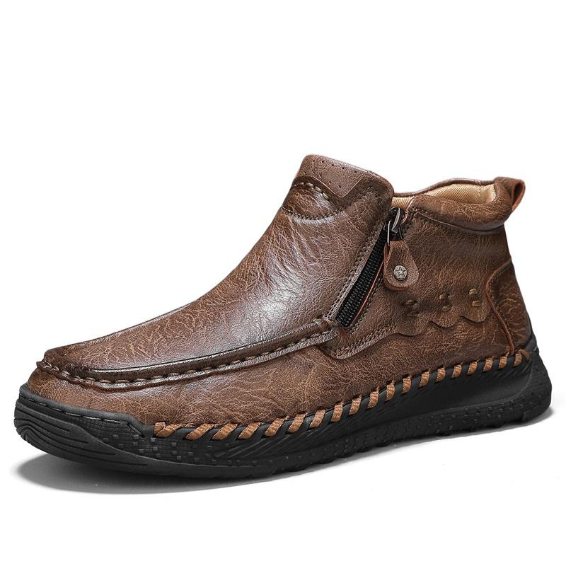 Plus Size 39-48 Men's High-top Casual Shoes Handmade Shoes Casual Sneakers