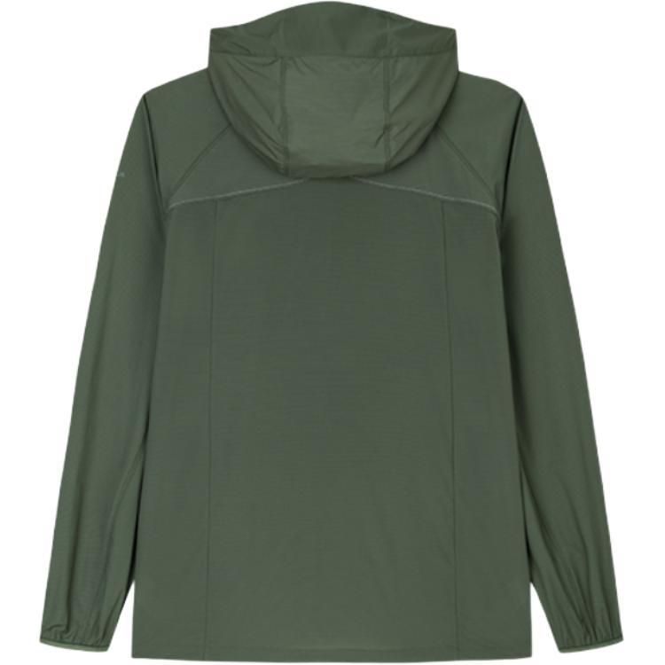 Anta Champion Series Outdoor Sun Protection Solid Color Windbreaker With Hood Long Sleeve Men Outerwear Monkey-Green 152430610-2