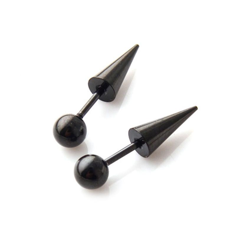 Trendy Titanium Steel Spike Earrings: Punk Gothic Irregular Stud for Men and Women.
