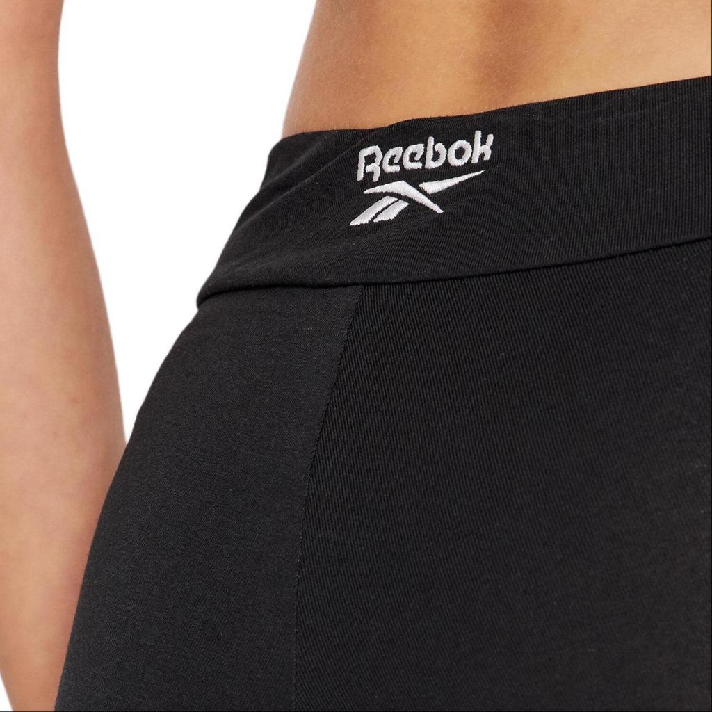 Reebok Solid Color Logo High Waist Sports Pants Women Bottoms Black H41357